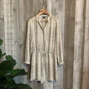{Hilary Radley} Ivory Snakeskin Long Sleeve Tunic EUC